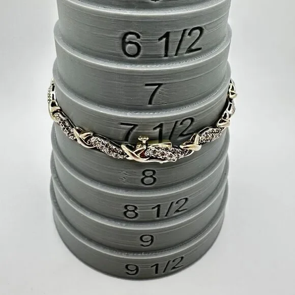 8" genuine diamond and vermeil over sterling silver, stamped bracelet! - Picture 3 of 10